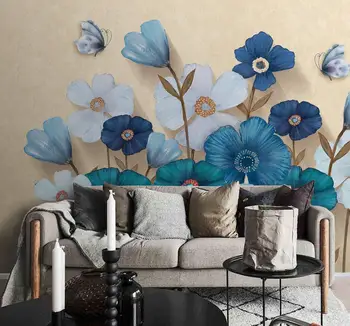 

CJSIR Custom Wallpaper European 3D Tulip Butterfly Background Living Room Bedroom TV Sofa Background Wall Mural 3d Wallpaper