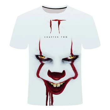 

Horror movie It Penny Wise clown series 3D printing casual T-shirt men and women hip-hop streetwear men's T-shirt