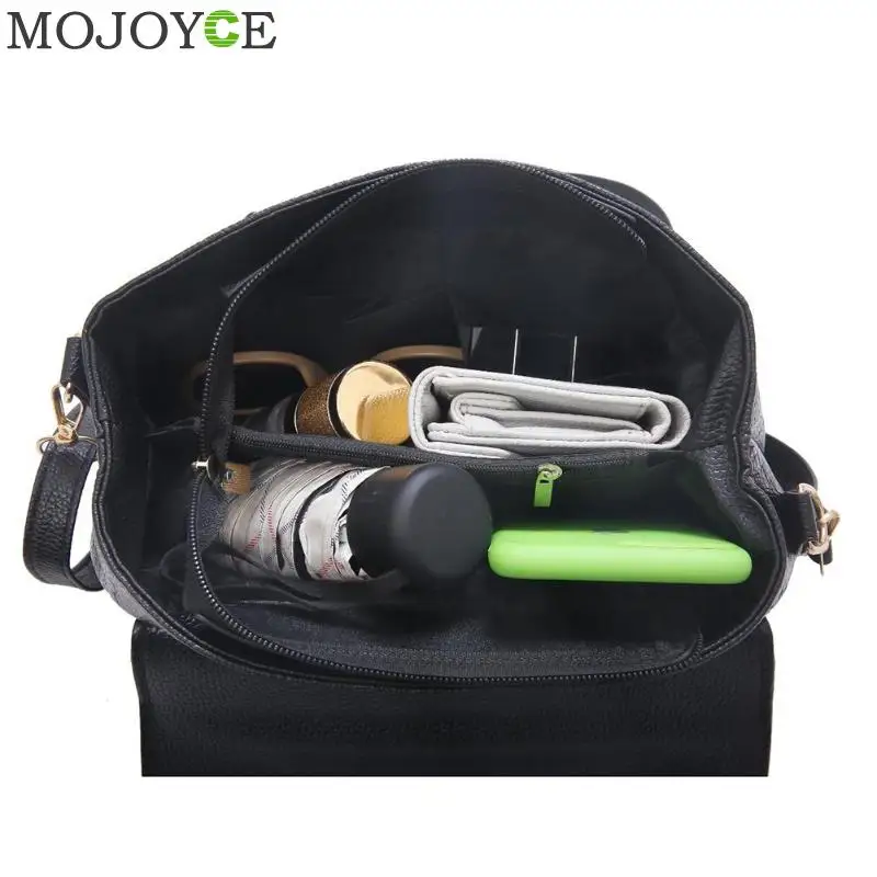 Fashion Leather Messenger Bags Women Solid Color Mother Simple Shoulder Handbag Flap Satchel