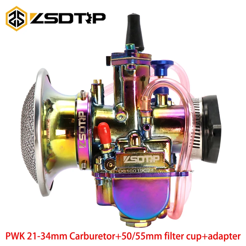ZSDTRP PWK 21-34mm Carburetor Color Air Filter Cup Universal Adapter Fit For 4T Engine Scooters ATV With Power Jet Dirt Bike