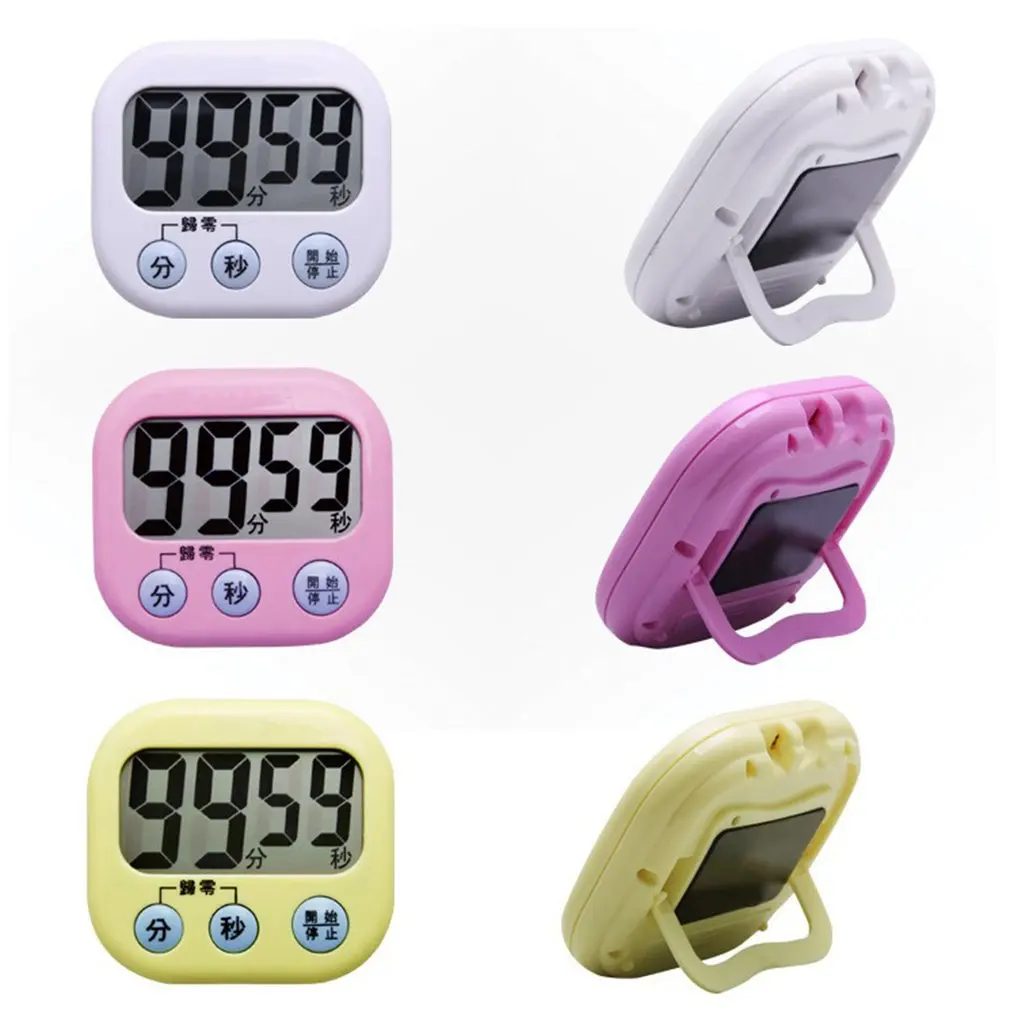 Magnetic LCD Digital Timer Countdown Timer Alarm with Stand Mini Portable Kitchen Timer Practical Cooking Timer