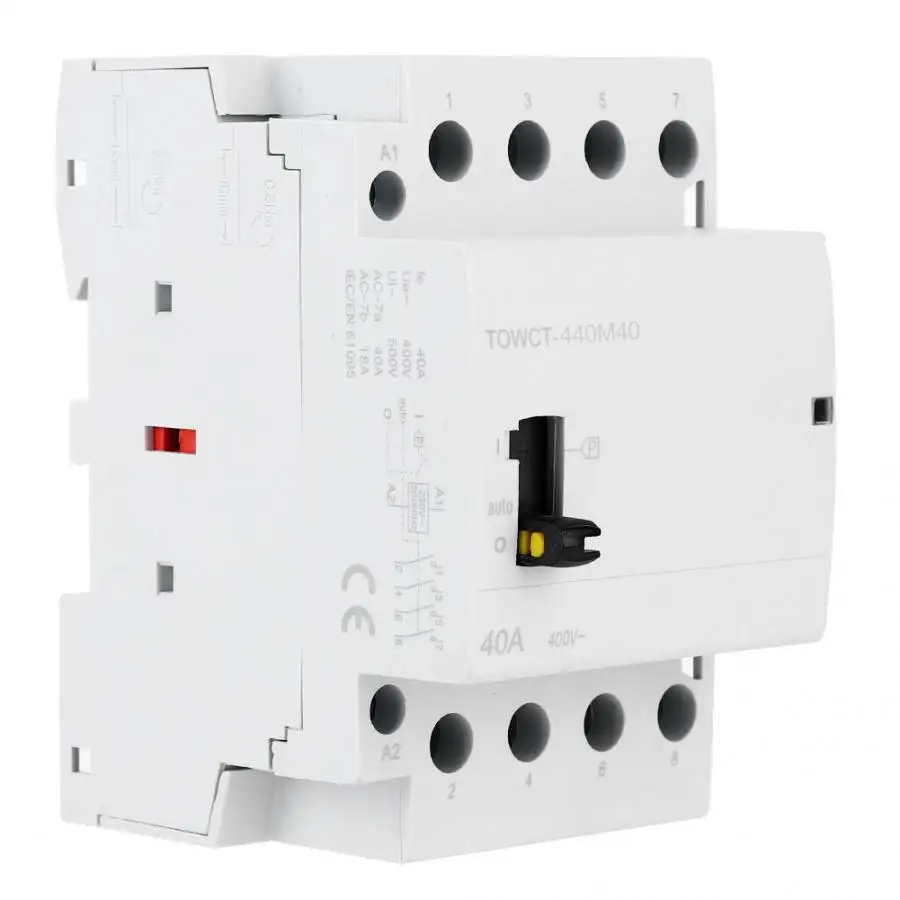 4P 40A 230/240V 50/60HZ AC контактор для дома с ручным переключением din-рейка 35 мм 4NO IP40