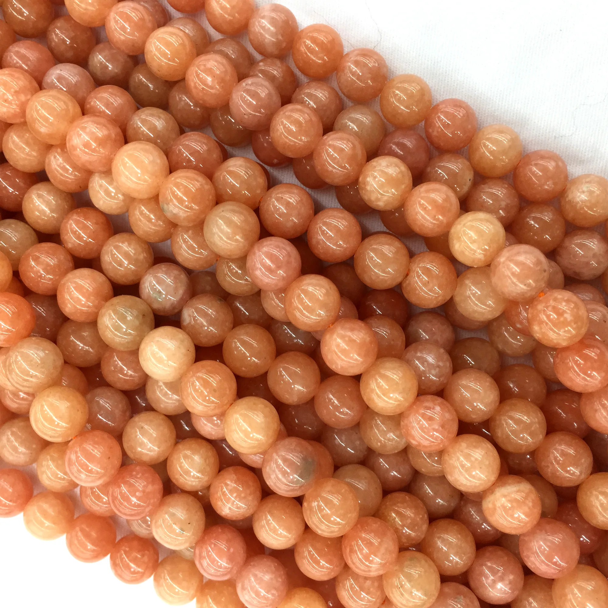 High Quality Natural Genuine South Africa Orange Pink Calcite Round Jewellery Loose Ball Beads 6mm 8mm 10mm 15