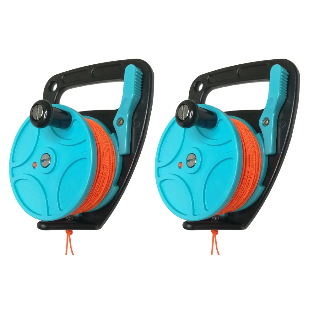 

150ft/46M Rope Scuba Diving Reel Spool with Handle Thumb Stopper Clip Hook for Underwater Scuba Diving Diver Snorkeling
