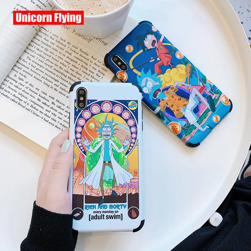 

LinXiang Funny Dragon Ball Rick And Morty Soft Phone Case Back Cover For iphone 7 8 Plus X XS Max XR 11 Pro