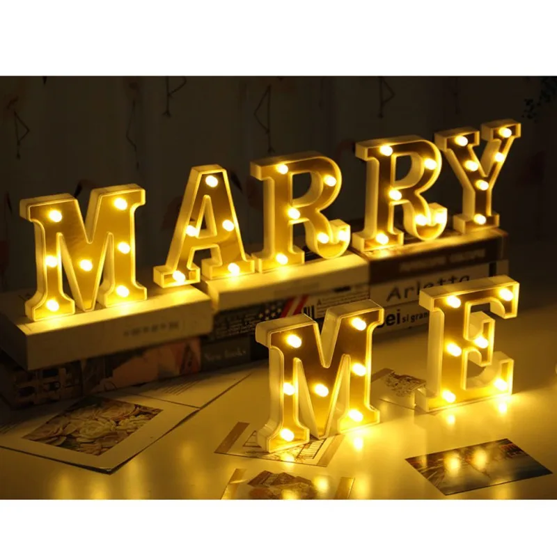 1pc White Christmas Letter LED Night Light Marquee Sign Alphabet Lights Lamp Home Club Outdoor Indoor Wall Wedding Decoration CM