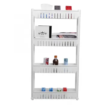 

Storage Organizer 4 Tiers Slide Out Slim Tower Kitchen Laundry Space Saver 2 Layers
