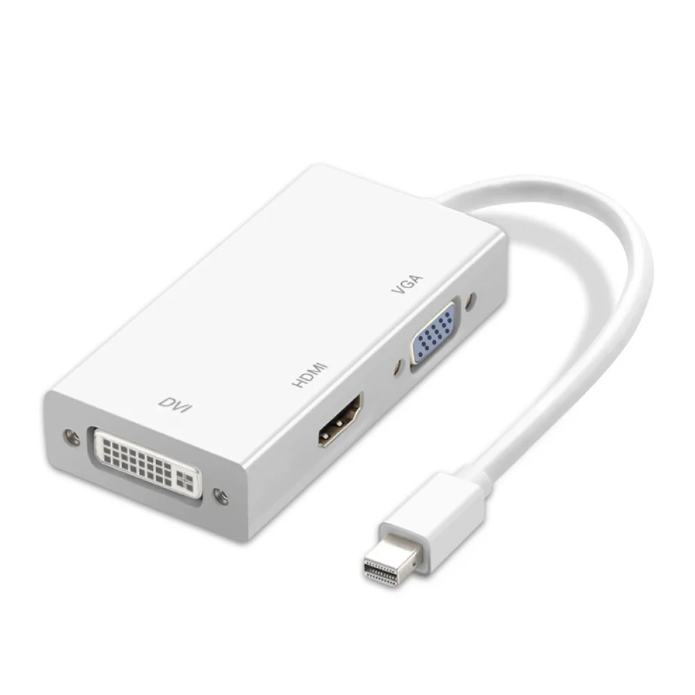 Портативный Micro USB Mini 1080P DP к HDMI VGA DVI кабель адаптер конвертер для Macbook Pro удобный в использовании - Цвет: Белый