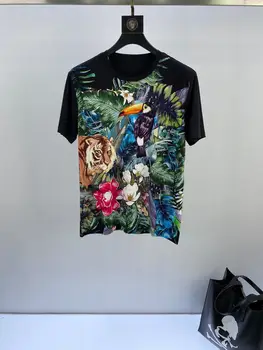 

WB5342 Fashion Men's Tops & Tees 2020 Runway Luxury famous Brand European Design Short Print party style T-Shirts Men's Clothing