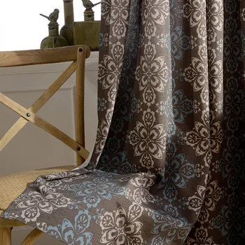 

Factory Direct Sales Turkish Style Curtains Modern Simple Chinese Curtain For Living Room Polyester Cotton Curtains WP411T3