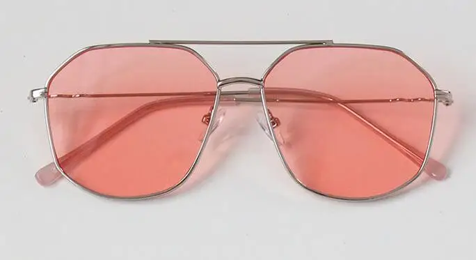 silver pink Металлические классические Винтажные Солнцезащитные очки женские роскошные брендовые дизайнерские прозрачные желтые очки женские Oculos De Sol Masculino - Цвет линз: silver pink