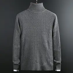 Новый модный брендовый свитер для мужчин s пуловер жаккардовый облегающий джемпер вязаная водолазка зимний Корейский стиль повседневная
