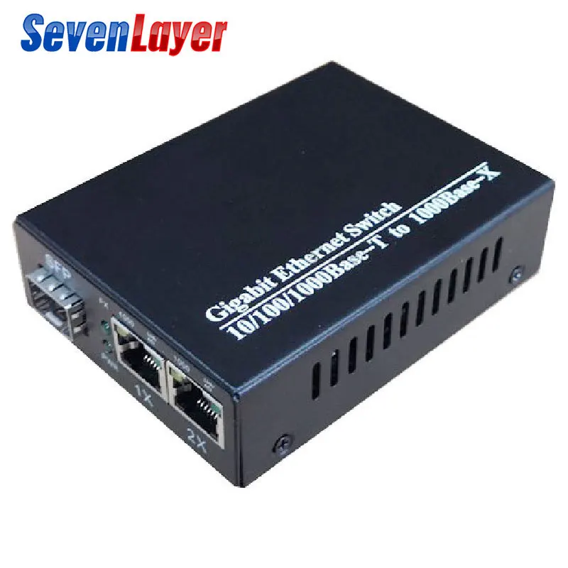 Гигабитный медиаконвертер 1 порт sfp до 2 rj45 ГБ, оптический GPOn/EPON OLT ethernet для ip-камеры 10/100/1000 м - Цвет: no sfp module