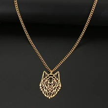  Stainless Steel Necklaces Wolf Head Animal Hip Hop Pendants Men's Chain Choker Sweater Necklace For Women Jewelry Party Gifts 