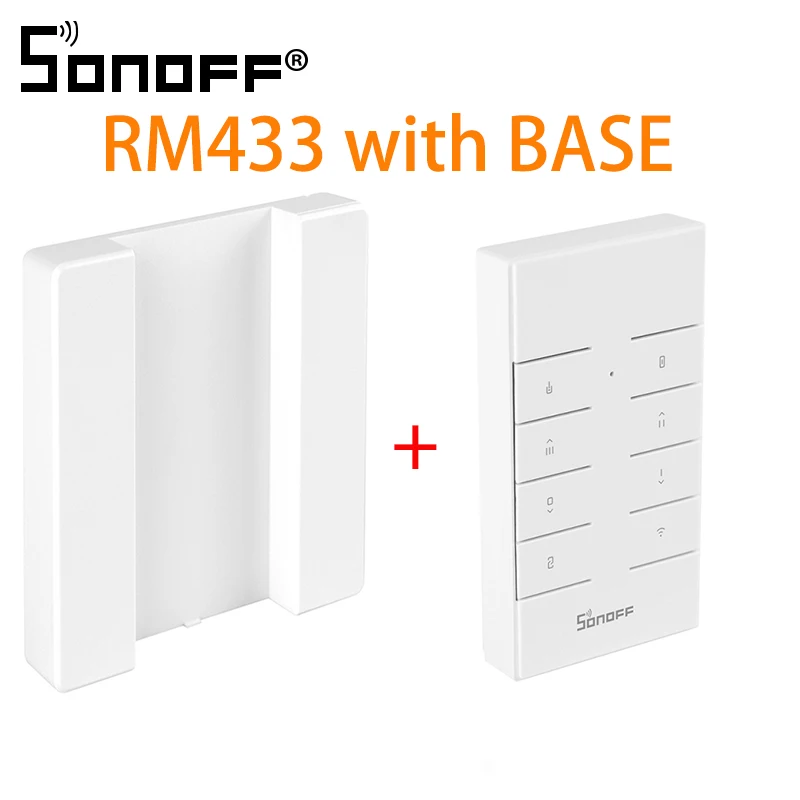 RM433 with BASE SONOFF RM433 База 8 клавиш многоцелевой пользовательский 433 МГц RF пульт дистанционного управления работает с 433 МГц Sonoff умный дом переключатели для дома - Цвет: RM433 with BASE