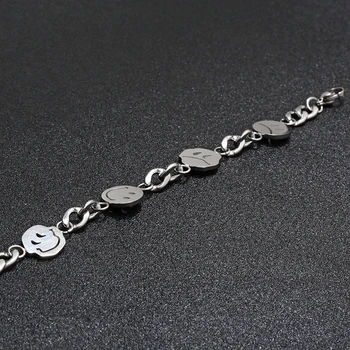 

RIR Fashion Hip Hop Style Smile Expression Charm Bracelet Creative Twisted Sad Expression Bracelet Send Friends Jewelry Gifts