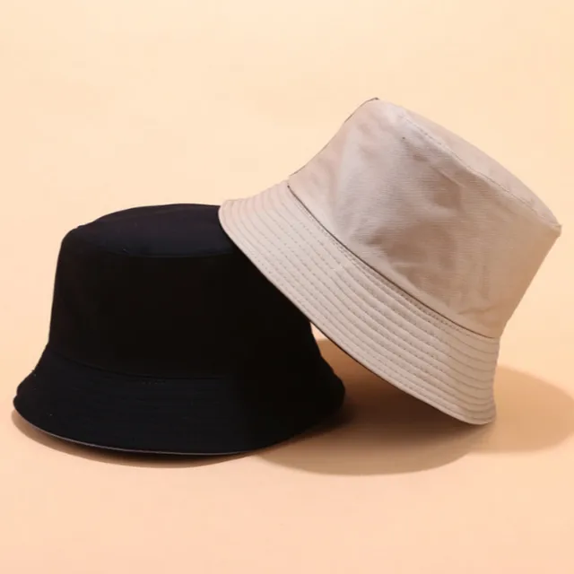 Plain Reversible Bucket Hat Cap Cotton 