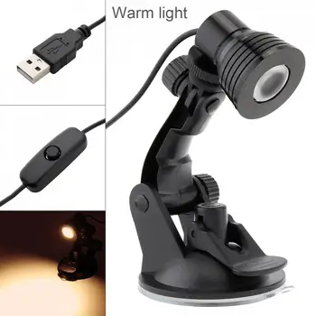 

3W USB Warm Light Power Table Lamp Flexible Eye Protection Desk Suction Cup Lamp Bedroom Living Room Lamp for Study Reading Work
