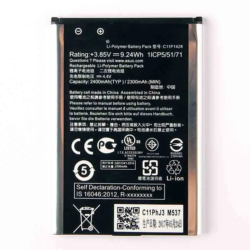100% оригинал 2400 мАч C11P1428 для Asus ZenFone 2 Laser ZE500KL ZE500KG Z00ED 5 &quotаккумулятор высокого