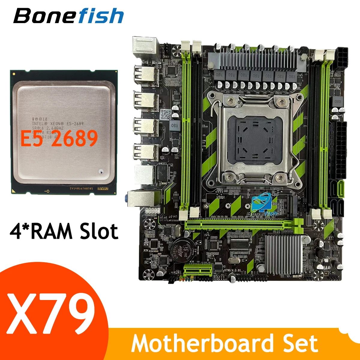 4 Ram Slot X79 Motherboard Kit Combo Set With Intel Xeon E5 2689