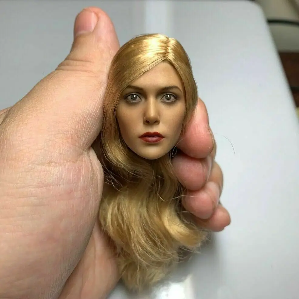 1/6 scale female figure Elizabeth Olsen blonde version Witch head sculpture model for 12 inch action figure