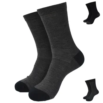 

2 Pairs Spring Style Good Quality Outdoor Sports 50% Merino Wool Crew Socks Men's Socks