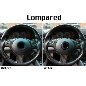 

Carbon Fiber Black Steering Wheel Center Sticker Trim Accessories Replaces