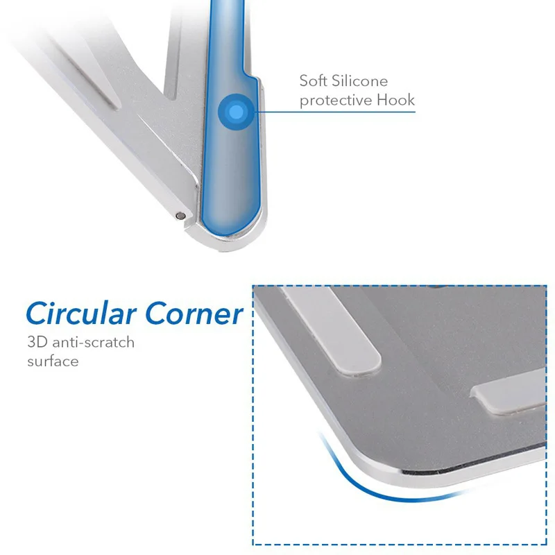 

Universal Aluminum Laptop Stand Folding Adjustable Holder Rack for Notebook Tablet FKU66