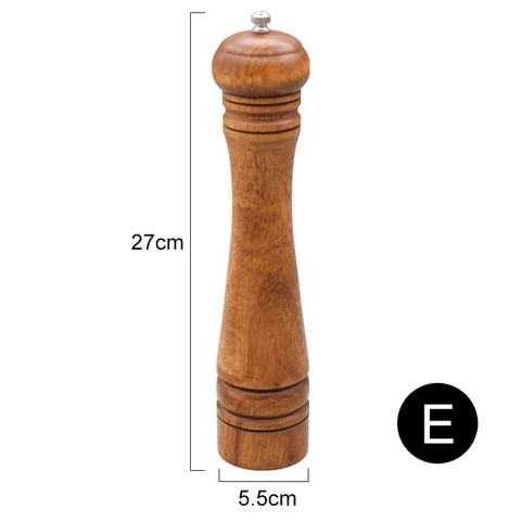 Wood Salt Spice Black Pepper Mill Shaker Grinder Ceramic Grinding Core 5" 8" 10" Kitchen Cooking Tools Gadgets Accessories