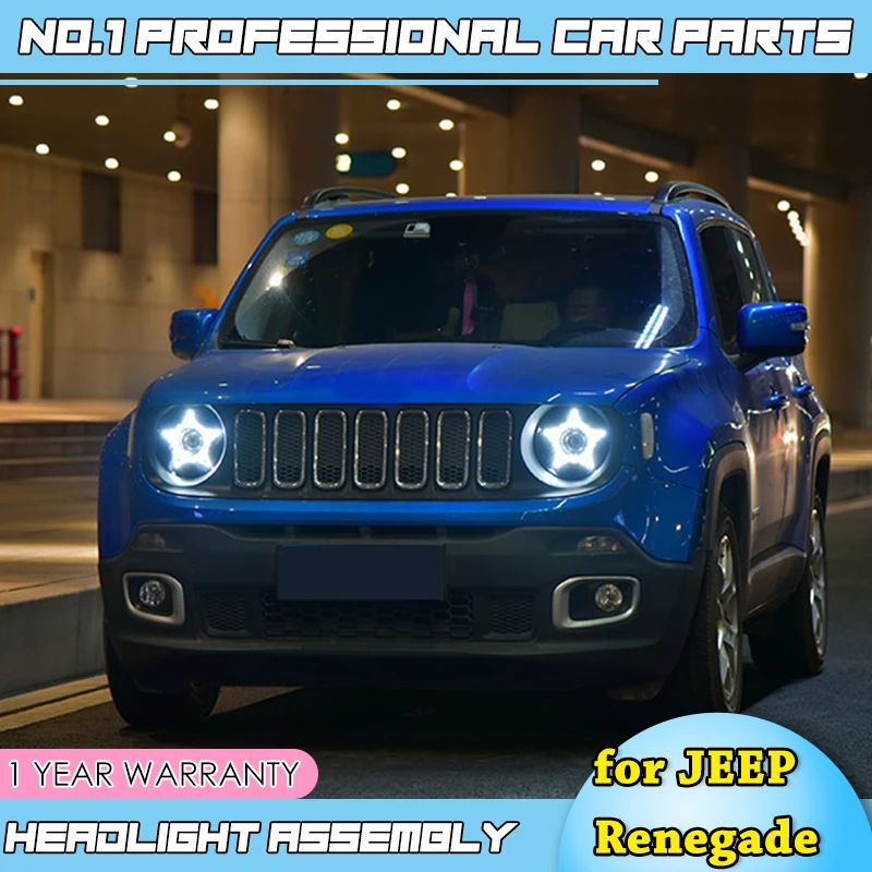 Автомобильный стайлинг фары в сборе для JEEP Renegade фары светодиодный фары H7 ксеноновые линзы с DRL