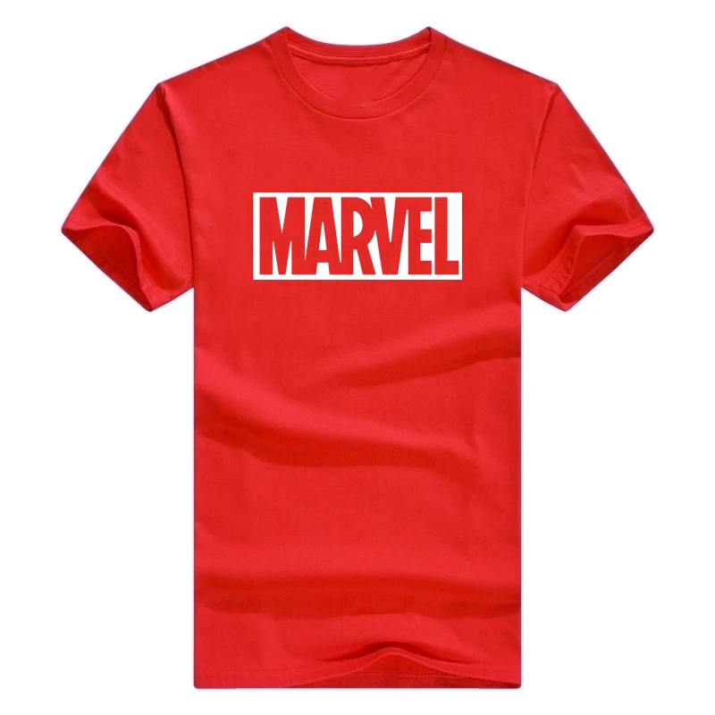 Модная футболка мужские футболки из хлопка с буквенным принтом MARVEL летняя футболка для мальчиков, футболка для катания на коньках Топы Рубашки повседневные с коротким рукавом - Цвет: D-red-b