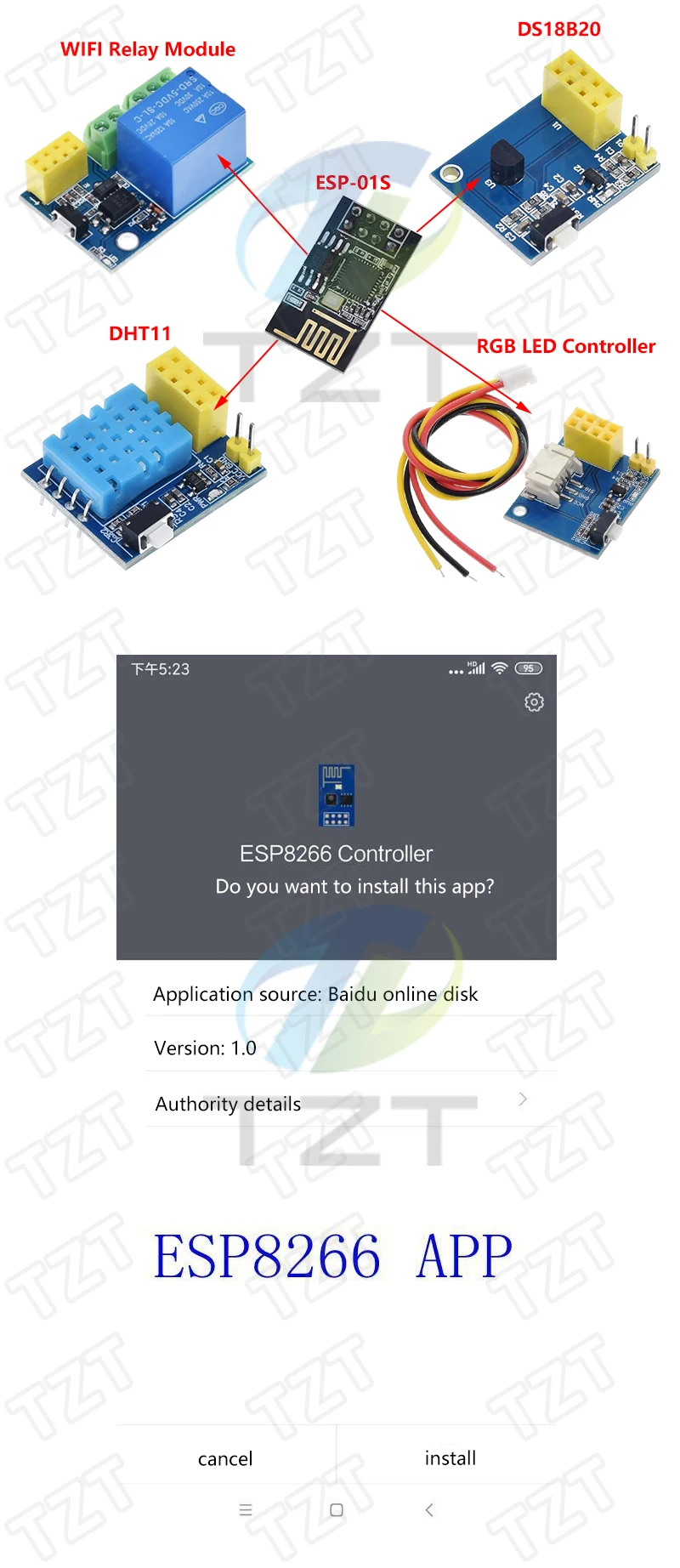 ESP8266 5V WiFi-Relaismodul DS18B20 DHT11 DHT22 RGB LED Controller Dinge Smart Home Fernbedienung Schalter Telefon APP ESP-01S – Detail 1