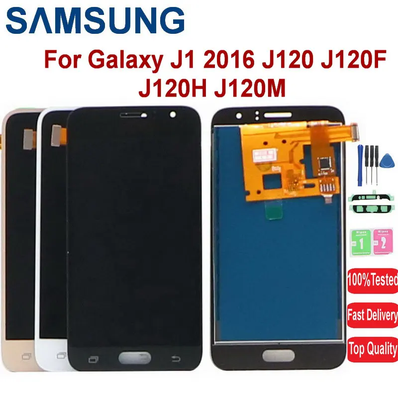 ЖК дисплей с дигитайзером сенсорного экрана для Samsung Galaxy J1 2016 J120 J120F J120H J120M сменный