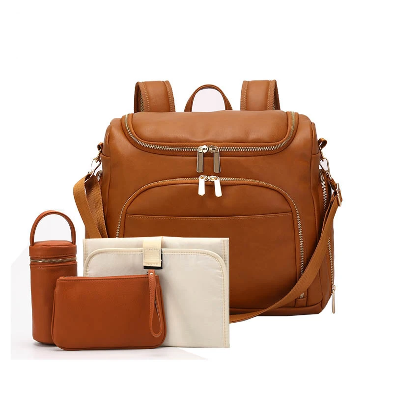 tan leather baby bag
