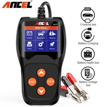 Ancel-probador de batería BA201 Analizador de 12V, probador de batería de coche 100 a 2000CCA, comprobador de ajuste rápido de carga PK KW600