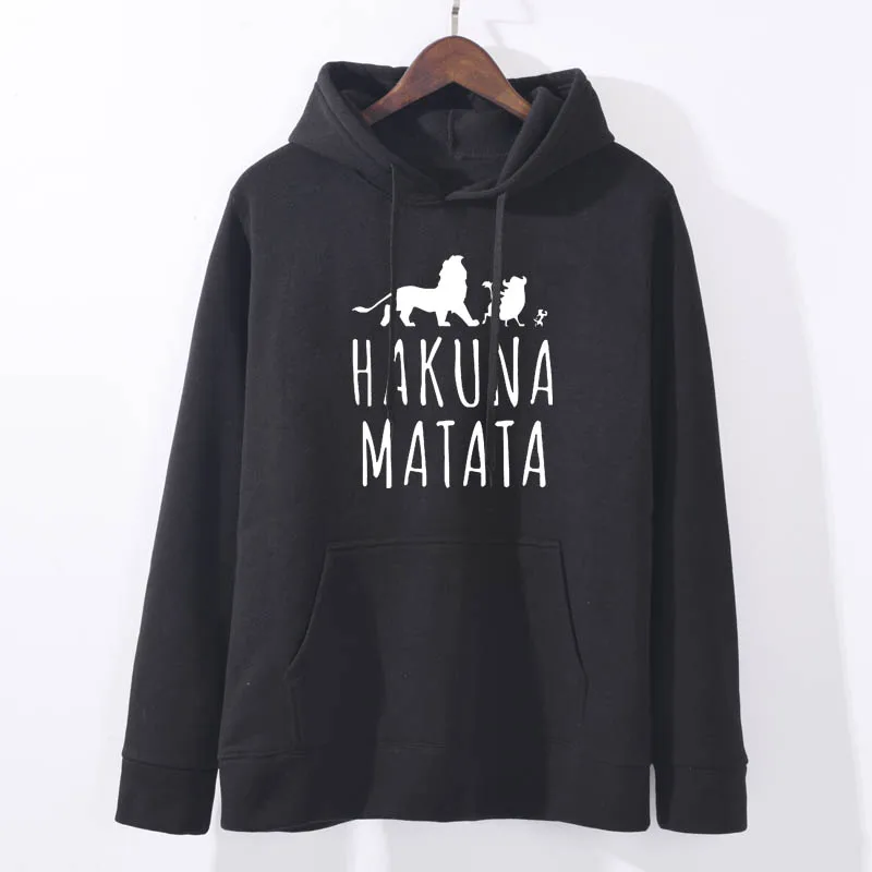 black Лев Король хакуна матата пуловер уличная Толстовка зима осень Ulzzang Kawaii Модные женские худи - Цвет: black