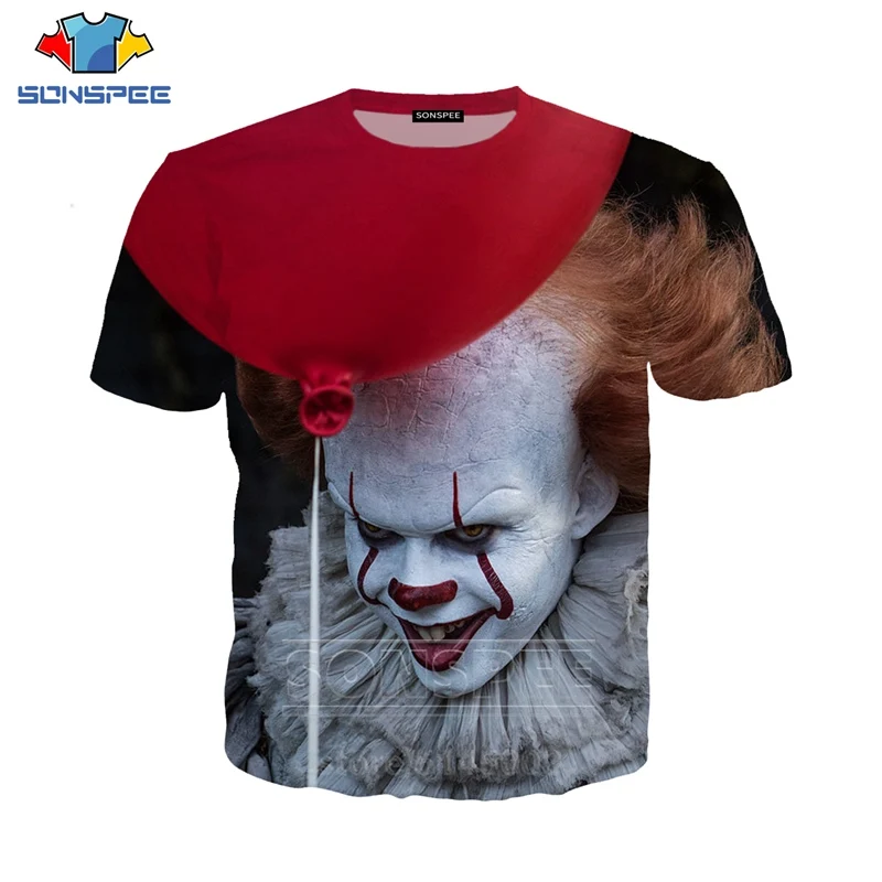 13 It Chapter Two футболка Летняя для мужчин женщин Свитшот Pennywise 3D принт короткий рукав хип хоп Уличная пуловер с круглым вырезом C063-03 - Цвет: 13