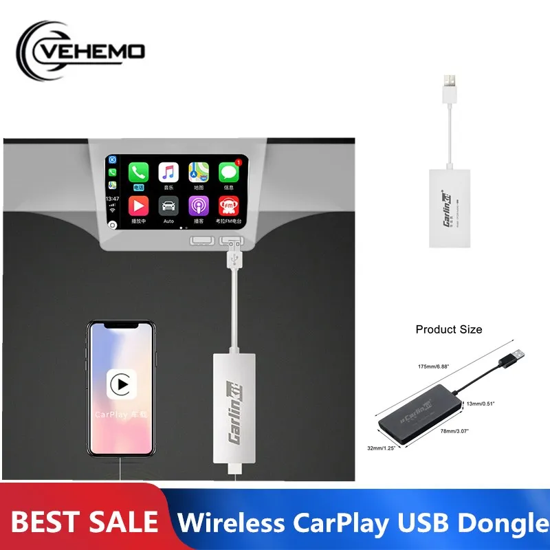 Carlinkit CarPlay ключ Bluetooth для Apple IOS Android Авто MP5 плеер беспроводной мини USB черный поддерживает Smart Link
