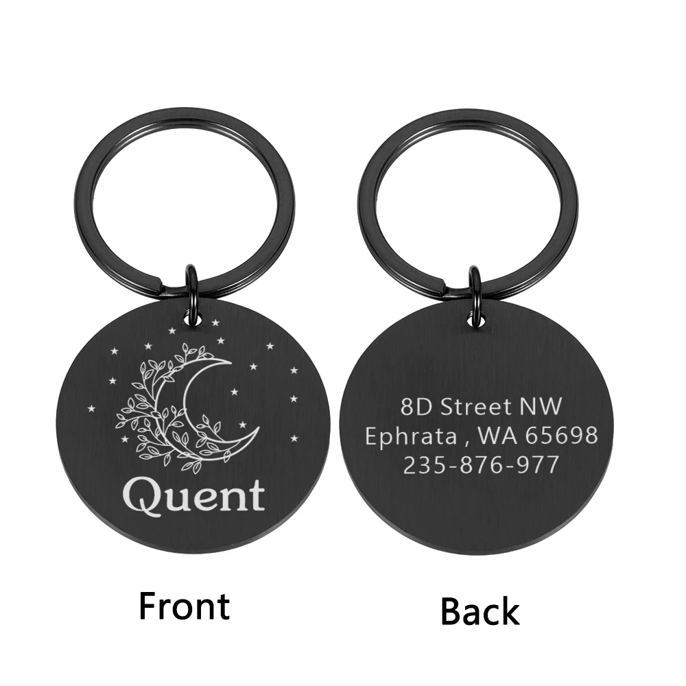 Free Engraved Dog Pet ID Tag Personalized Anti-lost Name Phone Pet ID Name Cat Puppy Dogs Tag Pendant Keyring Pet Accessories 