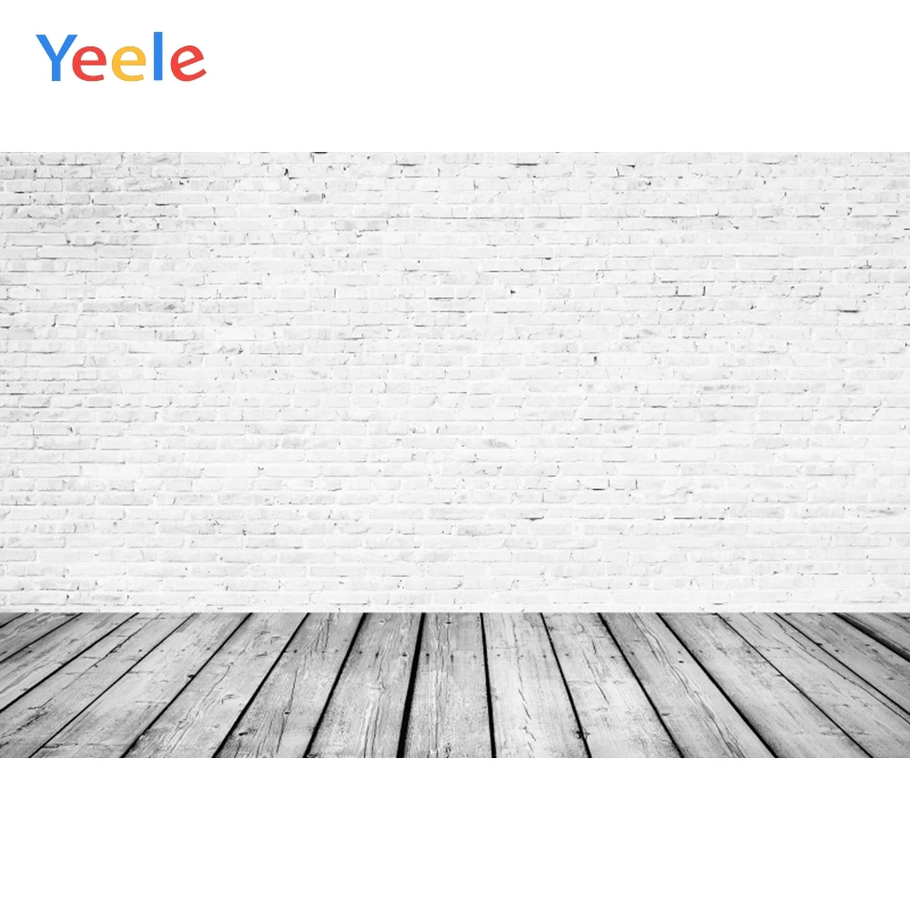 Фоны для фотосъемки Yeele с изображением кирпичной стены белого ясеня и пола