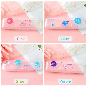 

Cartoon Fantasy Transparent Pencil Box Cute Student Stationery Box Large Capacity Pencil Box Storage Box School Supplies