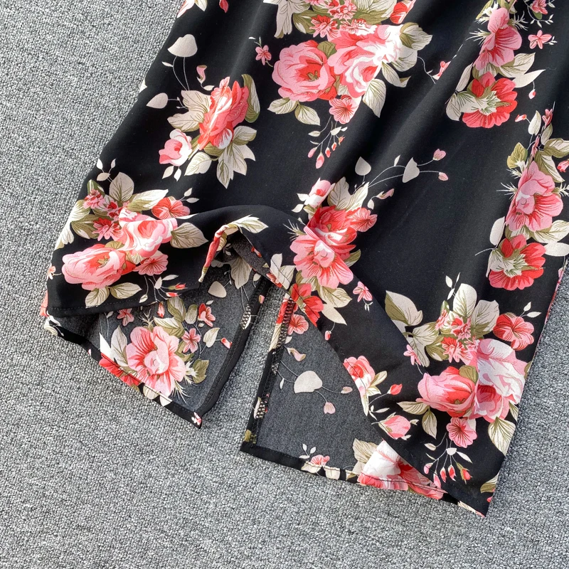 Spaghetti Strap Flower Print Split Bohemian Bandage Dress Spaghetti Strap Flower Print Split Bohemian Bandage Dress 7