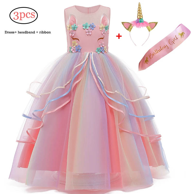Flower Girls Costumes Wedding Teenage Bridesmaid Evening Party Dress Kids Dresses For Elegant Long Princess Clothing |