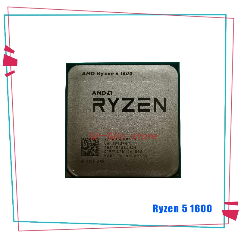 Процессор AMD Ryzen 5 1600 R5 1600 3,2 ГГц шестиядерный процессор с 12 резьбой 65 Вт Процессор YD1600BBM6IAE разъем AM4 с охлаждающим вентилятором