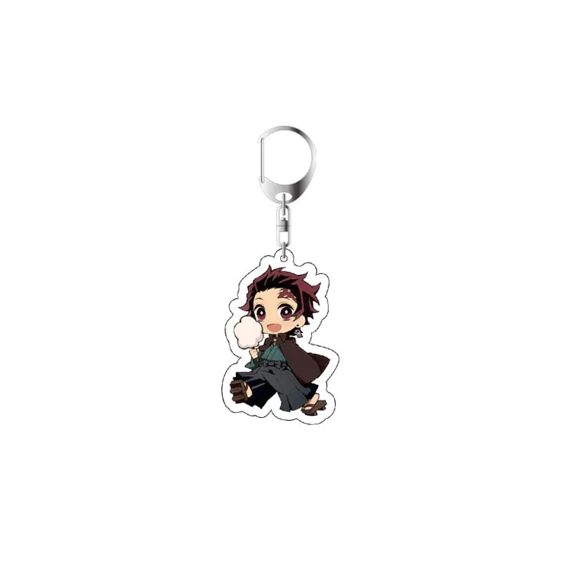 30Pcs/Lot Anime Keychains Demon Slayer Keychain Kimetsu No Yaiba Acrylic Key Ring for Women Man Gift Wholesale