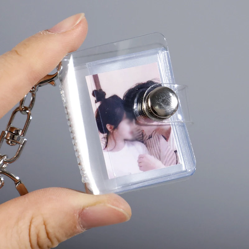 1pc New Mini Photo Album Keychain Pocket Insert Page Album For Id