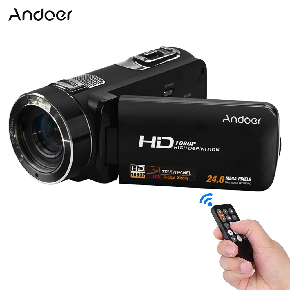 

Andoer HDV-Z8 1080P Full HD Digital Video Camera Camcorder 16 Digital Zoom with Digital Rotation LCD Touch Screen