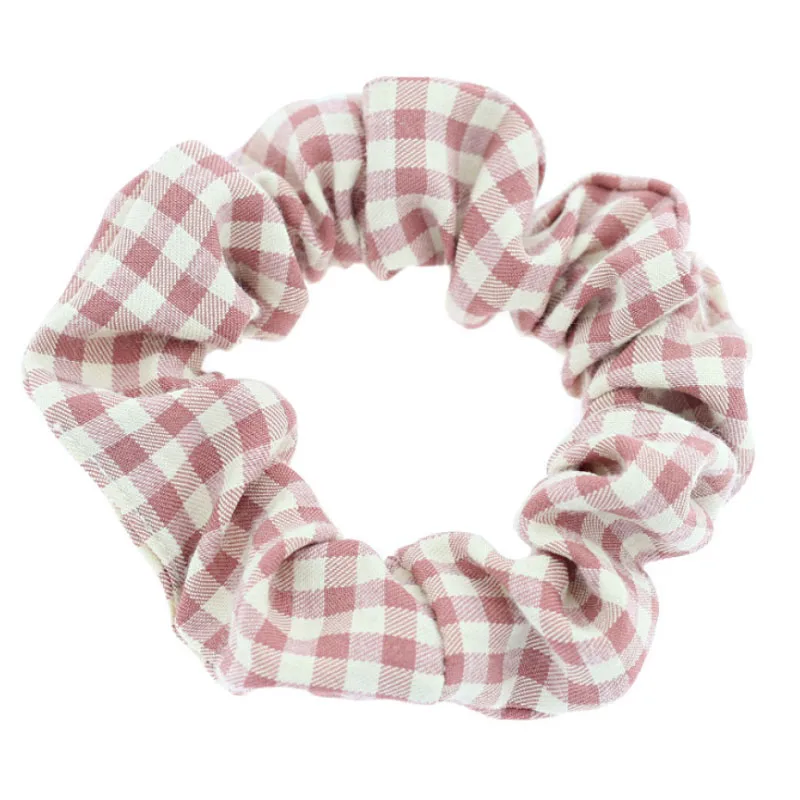 Refreshing Plaid Scrunchies - Check Design Elastic Hair Bands & Accessories