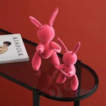 

ART RABBIT SCULPTURE DECORATION ANIMALS RESIN HOME DECOR BUNNY NORDIC MODER HOME DECORATION ACCESSORIES WEDDING GIFT R4394