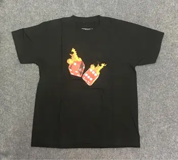 

19ss Travis Scott Astroworld Tour One Night Las Vegas T Shirts Men Women Flame Play Dice Astroworld T Shirts Men Women